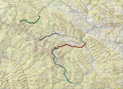 Mapa rejonu z zrobionymi wszsytkimi trasami wycieczek