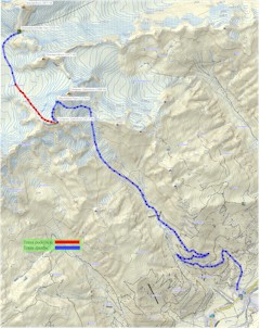 Mapa 6 etap: Oberaarjoch Hutte (3212m) - Vorderes Galmihorn (3517m) - Bachileke (3378m) - Reckingen